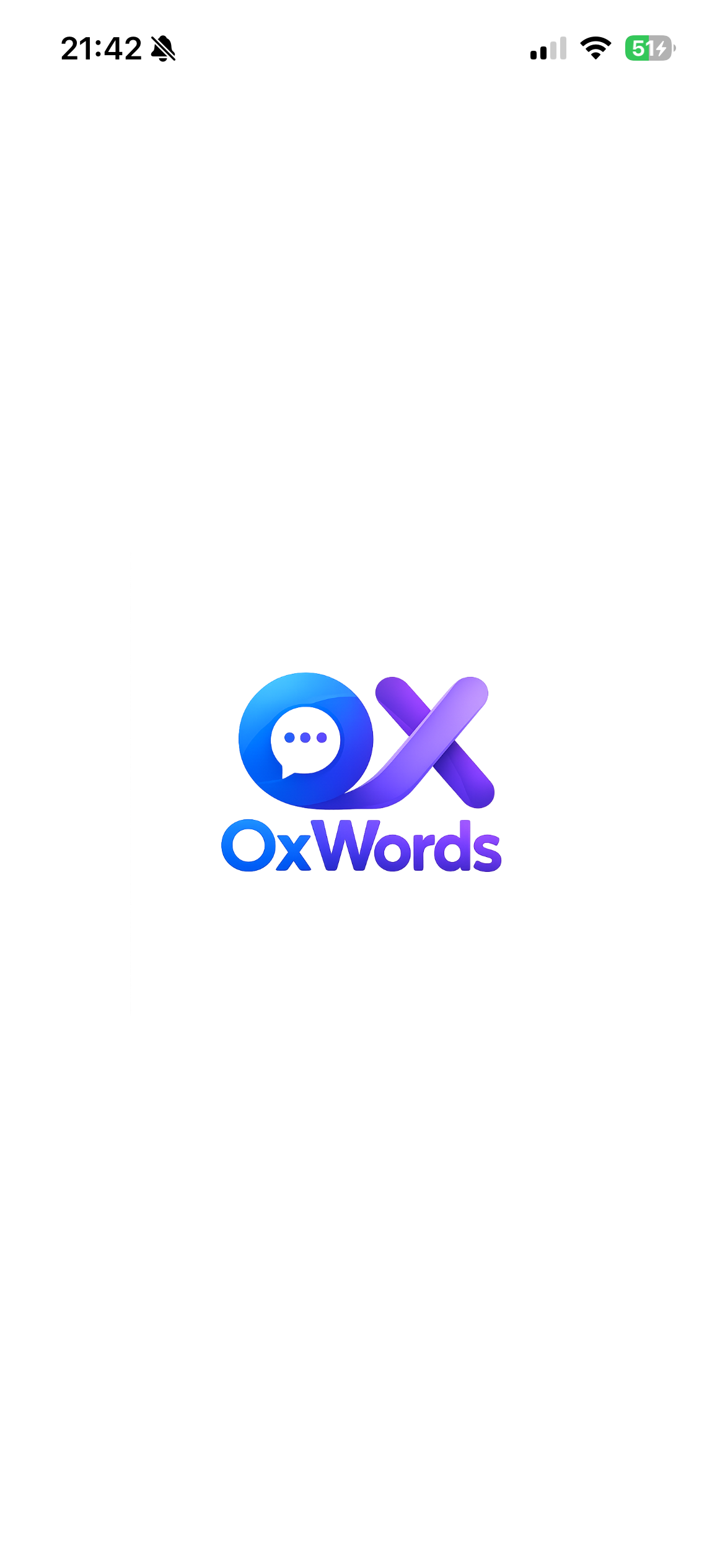 OxWords açılış ekranı